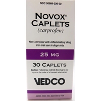 Novox 25 mg, 30 Caplets (Carprofen) | VetDepot.com