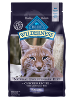Blue Buffalo BLUE Wilderness Dry Mature Cat Food, Chicken, 2.5 lbs